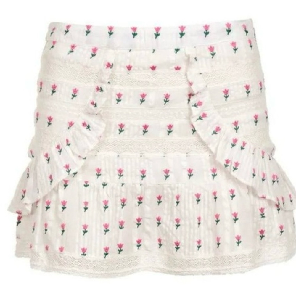LoveShackFancy Dhalia Skirt in Garden Multi